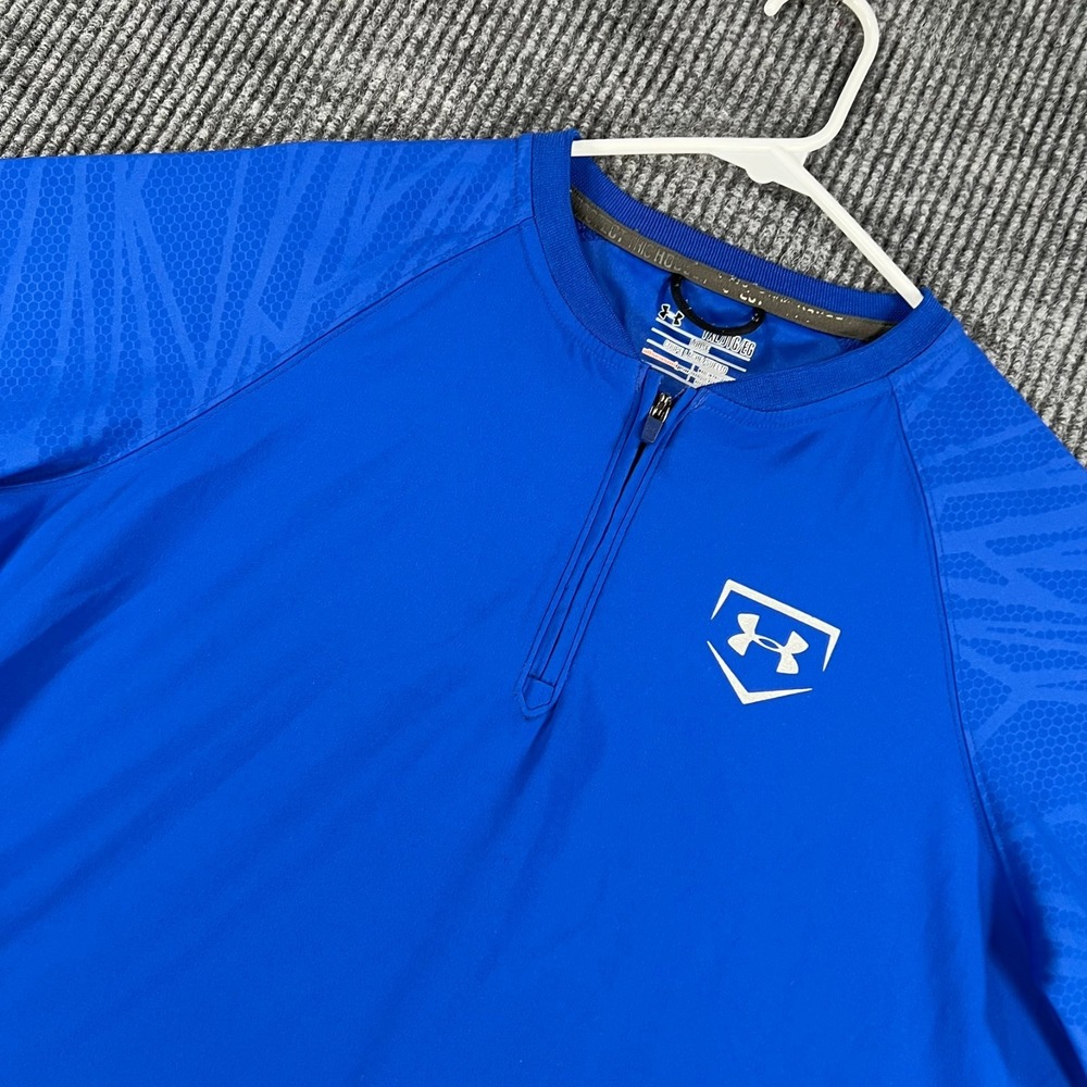 Under Armour Baseball Pullover Shirt Youth XL Extra Large Blue Short Sleeve 1/4